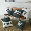 DecorBites™ Christmas Plaid Cotton Cushion Cover with Letter Snowflake Embroidery