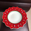 Festive red & white christmas porcelain tableware set dining room