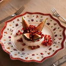 Festive red & white christmas porcelain tableware set dining room