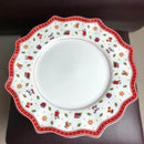 Festive red & white christmas porcelain tableware set dining room