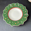 Festive red & white christmas porcelain tableware set dining room