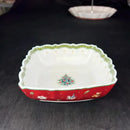 Festive red & white christmas porcelain tableware set dining room