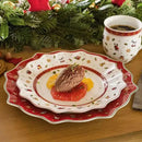 Festive red & white christmas porcelain tableware set dining room