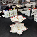 Festive red & white christmas porcelain tableware set dining room