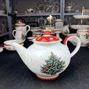 Festive red & white christmas porcelain tableware set dining room