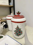 Festive red & white christmas porcelain tableware set dining room