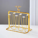 DecorBites™ Christmas Reindeer Cups Holder Set for Drying, Decorated with Transparent Glacier Water Glass