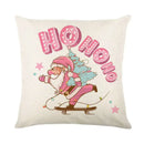 Vintage santa claus pink & cream pillow cover living room decor