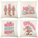 Vintage santa claus pink & cream pillow cover living room decor