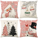 Vintage santa claus pink & cream pillow cover living room decor