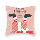Festive christmas santa elk pillowcase – living room holiday decor