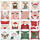 Festive christmas santa elk pillowcase – living room holiday decor