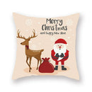Festive christmas santa elk pillowcase – living room holiday decor