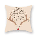 Festive christmas santa elk pillowcase – living room holiday decor