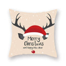Festive christmas santa elk pillowcase – living room holiday decor