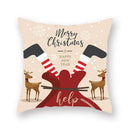 Festive christmas santa elk pillowcase – living room holiday decor