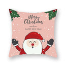 Festive christmas santa elk pillowcase – living room holiday decor