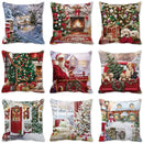 Festive christmas short plush pillowcase living room decor
