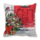 Festive christmas short plush pillowcase living room decor