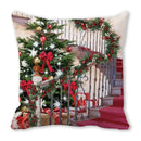 Festive christmas short plush pillowcase living room decor