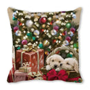 Festive christmas short plush pillowcase living room decor