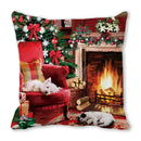 Festive christmas short plush pillowcase living room decor
