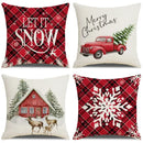 DecorBites™ Christmas Snow Elk Pillow Cover for Festive Home Decor