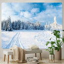 DecorBites™ Christmas Snow Forest Tapestry: Bohemian Bedroom Wall Decoration
