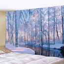 DecorBites™ Christmas Snow Forest Tapestry: Bohemian Bedroom Wall Decoration