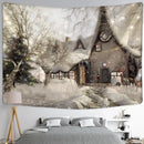 DecorBites™ Christmas Snow House Tapestry Wall Hanging Landscape Art Home Decor