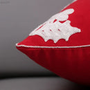 Red and green christmas snowflake deer cushion cover living room
