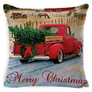 Vintage santa claus and snowman pillow cover living room decor