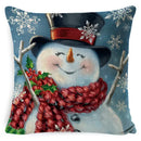 Vintage santa claus and snowman pillow cover living room decor