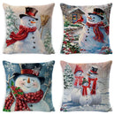 Vintage santa claus and snowman pillow cover living room decor