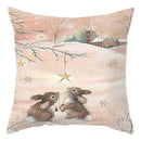 Winter woodland christmas soft plush cushion cover bedroom decor