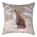 Winter woodland christmas soft plush cushion cover bedroom decor