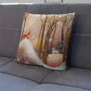 Winter woodland christmas soft plush cushion cover bedroom decor