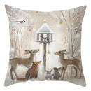 Winter woodland christmas soft plush cushion cover bedroom decor