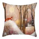 Winter woodland christmas soft plush cushion cover bedroom decor