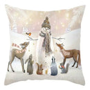 Winter woodland christmas soft plush cushion cover bedroom decor