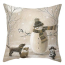 Winter woodland christmas soft plush cushion cover bedroom decor