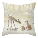 Winter woodland christmas soft plush cushion cover bedroom decor