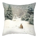 Winter woodland christmas soft plush cushion cover bedroom decor