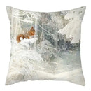 Winter woodland christmas soft plush cushion cover bedroom decor