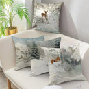 Winter woodland christmas soft plush cushion cover bedroom decor