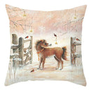 Winter woodland christmas soft plush cushion cover bedroom decor