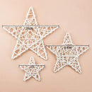 White woven rattan star wreath home decoration bedroom diy plant