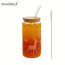 Decorbites christmas glass beer can mug with lid kitchen drinkware