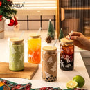 Decorbites christmas glass beer can mug with lid kitchen drinkware