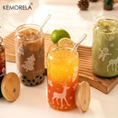 Decorbites christmas glass beer can mug with lid kitchen drinkware